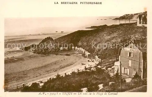 AK / Ansichtskarte Erquy Un coin de la Plage de Caroual Erquy