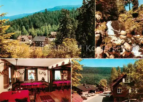 AK / Ansichtskarte Hinterlangenbach_Baiersbronn Forsthaus Auerhahn mit Gaestehaus Karin Bergbach Panorama Schwarzwald Hinterlangenbach