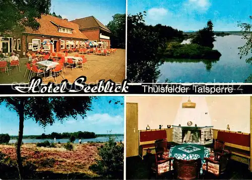 AK / Ansichtskarte Thuelsfelder_Talsperre Hotel Seeblick Terrasse Kaminzimmer Landschaftspanorama Thuelsfelder Talsperre