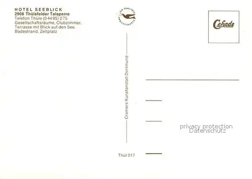AK / Ansichtskarte Thuelsfelder_Talsperre Hotel Seeblick Terrasse Kaminzimmer Landschaftspanorama Thuelsfelder Talsperre
