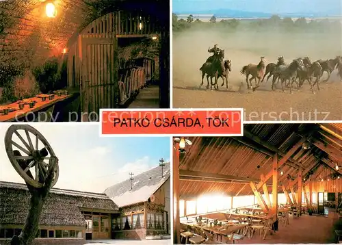 AK / Ansichtskarte Toek_Ungarn Patko csarda Gaststaette Pferde Toek_Ungarn