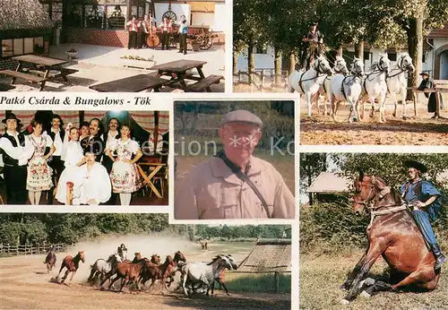AK / Ansichtskarte Toek_Ungarn Patko Csarda Bungalows Trachten Pferdeherde Ungarische Post Toek_Ungarn