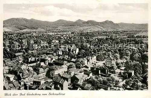 AK / Ansichtskarte Bad_Godesberg Fliegeraufnahme mit Siebengebirge Bad_Godesberg