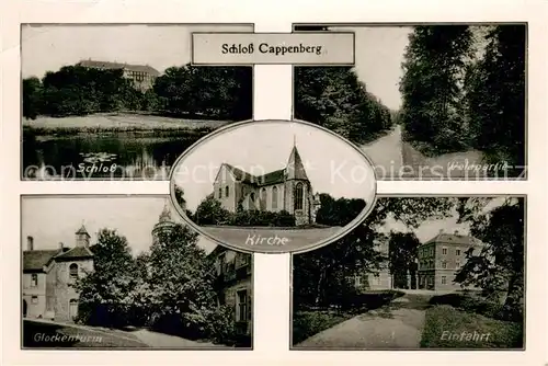 AK / Ansichtskarte Cappenberg Schloss Cappenberg Waldpartie Kirche Glockenturm Einfahrt Cappenberg