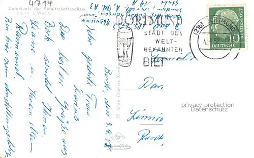 AK / Ansichtskarte Bork_Selm Unterkunft der Bereitschaftspolizei Bork_Selm