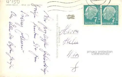 AK / Ansichtskarte Unna Blick zur Stadtkirche Unna