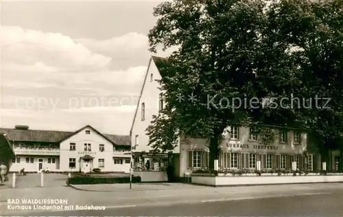AK / Ansichtskarte Bad_Waldliesborn Kurhaus Lindenhof mit Badehaus Bad_Waldliesborn