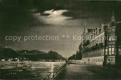 AK / Ansichtskarte Bad_Godesberg Mondnacht am Rhein mit Rheinhotel Dreesen Bad_Godesberg