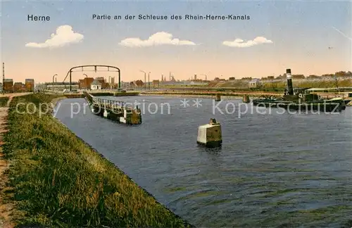 AK / Ansichtskarte Herne_Westfalen Partie an der Schleuse des Rhein Herne Kanals Herne_Westfalen