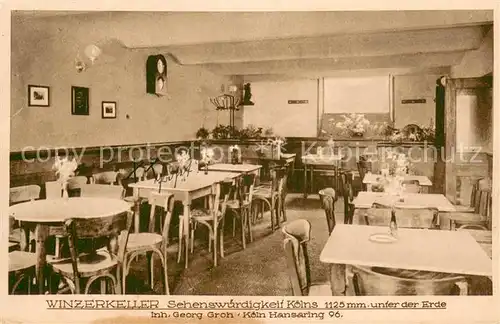 AK / Ansichtskarte Koeln_Rhein Kneipe Winzerkeller Koeln_Rhein
