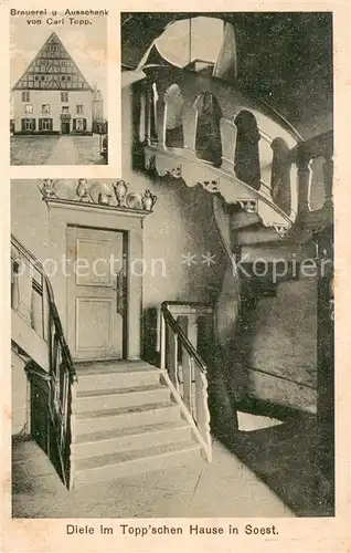 AK / Ansichtskarte Soest_DE_NRW Brauerei und Ausschank Carl Topp Diele Innen 