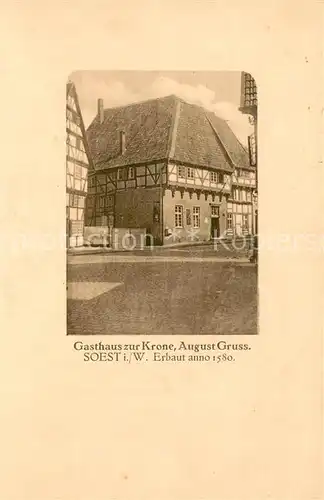 AK / Ansichtskarte Soest_DE_NRW Gasthaus Zur Krone Aussenansicht 