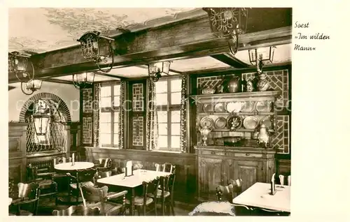 AK / Ansichtskarte Soest_DE_NRW Gaststaette Im Wilden Mann Innen Stube 
