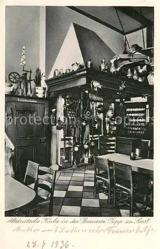 AK / Ansichtskarte Soest_DE_NRW Gaststaette Brauerei Topp Innen Stube 