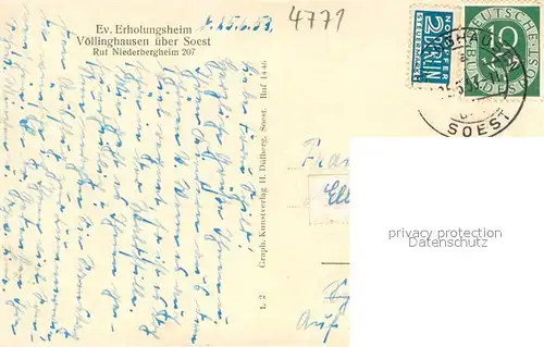 AK / Ansichtskarte Voellinghausen_Moehnesee Ev. Erholungshaus Aussenansicht Voellinghausen Moehnesee