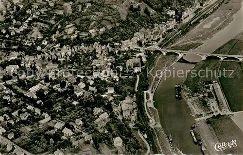 AK / Ansichtskarte Vlotho Fliegeraufnahme Gesamtbild mit Weser Vlotho