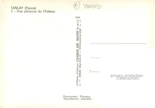 AK / Ansichtskarte Tanlay Vue aerienne du Chateau Tanlay