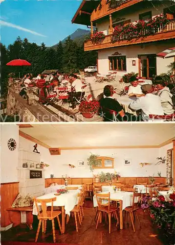 AK / Ansichtskarte Toerwang Berggasthof Pension Duftbraeu Gastraum Terrasse Toerwang