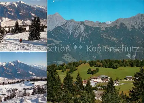 AK / Ansichtskarte St_Margarethenberg Sporthotel Piz Alun Alpenpanorama im Winter und im Sommer St_Margarethenberg
