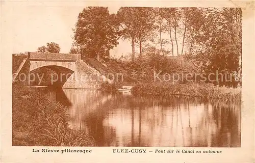 AK / Ansichtskarte Flez Cuzy Pont sur le Canal en automne Flez Cuzy