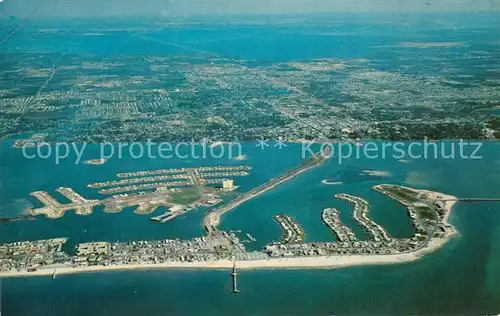 AK / Ansichtskarte Clearwater_Beach Gulf of Mexico Clearwater Bay Island Estates Memorial Causeway Air view 