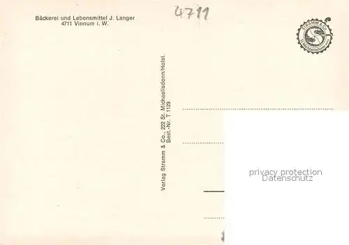 AK / Ansichtskarte Vinnum Ehrenmal Schloss Sandfort Sparkasse Kath Kirche Baeckerei Langer Vinnum