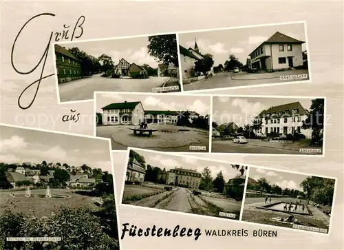 AK / Ansichtskarte Fuerstenberg_Westfalen Amtshaus Schule Schloss Planschbecken  Fuerstenberg_Westfalen