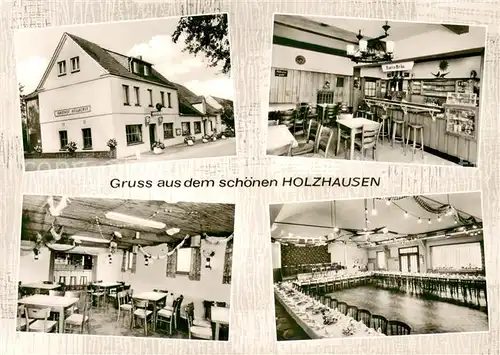 AK / Ansichtskarte Holzhausen_Luebbecke Gasthaus Albert Huellhorst Innen und Aussen Holzhausen Luebbecke