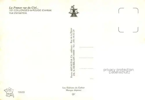AK / Ansichtskarte Collonges la Rouge Vue aerienne Collonges la Rouge