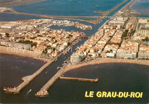 AK / Ansichtskarte Le_Grau du Roi_Gard Entree du port vue aerienne Le_Grau du Roi_Gard