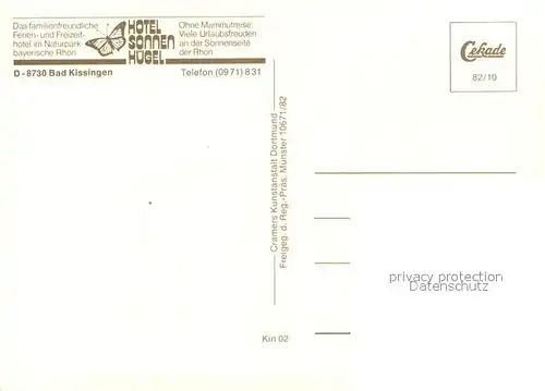 AK / Ansichtskarte Bad_Kissingen Ferien  und Freizeithotel im Naturpark Bayerische Rhoen Bad_Kissingen