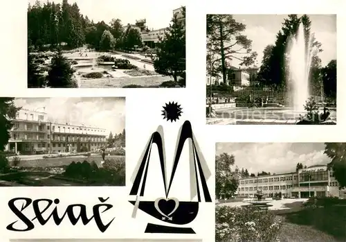 AK / Ansichtskarte Sliac_Szliacs_Slovakia Parkanlagen Fontaene Hotel 