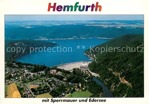 AK / Ansichtskarte Hemfurth Edersee Edertalsperre Sperrmauer Edersee Hemfurth Edersee