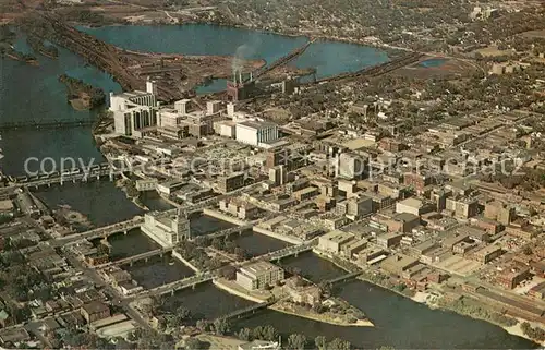 AK / Ansichtskarte Cedar_Rapids_Iowa View of Municipal Island and the Quaker Oats Co 