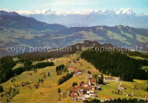 AK / Ansichtskarte Sulzberg_Vorarlberg Fliegeraufnahme mit Schweizer Bergen Sulzberg Vorarlberg