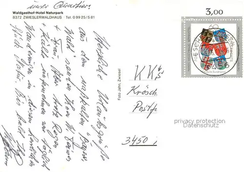 AK / Ansichtskarte Zwieslerwaldhaus Waldgasthof Hotel Naturpark Zwieslerwaldhaus