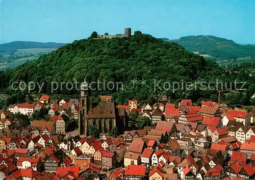 AK / Ansichtskarte Homberg_Efze Stadtzentrum Kirche Burgruine Kurhessisches Bergland Homberg Efze