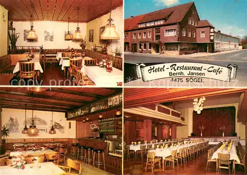 AK / Ansichtskarte Soegel Hotel Restaurant Cafe Jansen Gastraum Saal Soegel