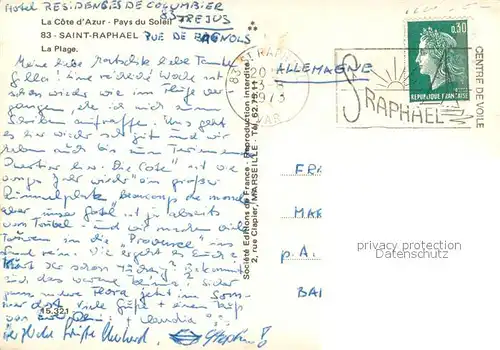 AK / Ansichtskarte Saint Raphael_83 La plage Cote d Azur vue aerienne 