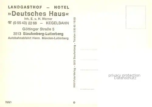 AK / Ansichtskarte Lutterberg Landgasthof Hotel Deutsches Haus Gastraum Lutterberg