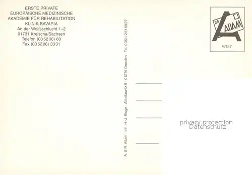 AK / Ansichtskarte Kreischa Klinik Bavaria Rehabilitationszentrum Statue Park Kreischa