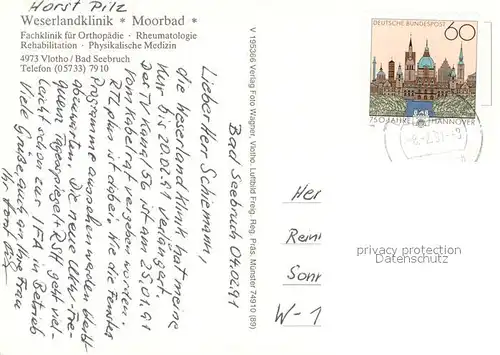 AK / Ansichtskarte Bad_Seebruch Weserland Klinik Bad_Seebruch