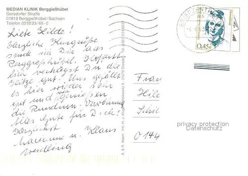 AK / Ansichtskarte Berggiesshuebel Median Klinik Berggiesshuebel