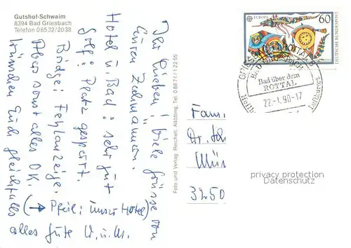 AK / Ansichtskarte Bad_Griesbach_Rottal Golf Gutshof Restaurant Bad_Griesbach_Rottal