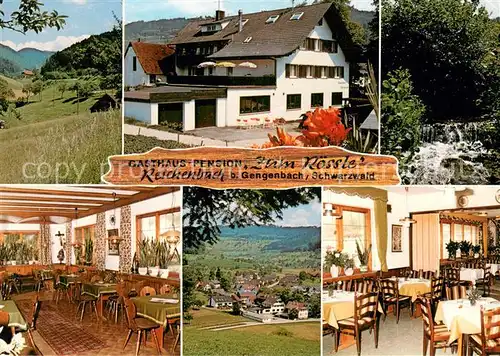 AK / Ansichtskarte Reichenbach_Gengenbach Gasthaus Pension Zum Roessle Gaststube Landschaftspanorama Schwarzwald Reichenbach Gengenbach