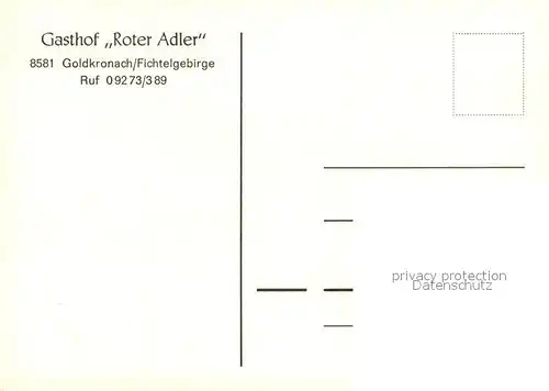 AK / Ansichtskarte Goldkronach Gasthof Roter Adler Restaurant Kegelbahn Goldkronach