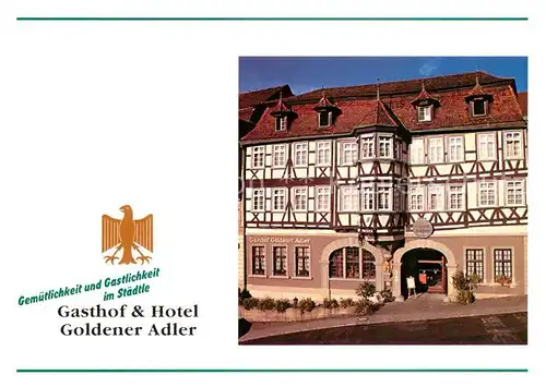 AK / Ansichtskarte Schwaebisch_Hall Gasthof Hotel Goldener Adler Fachwerkhaus Schwaebisch Hall