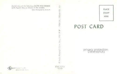 AK / Ansichtskarte Pigeon_Key Seven Mile Bridge aerial view Pigeon_Key