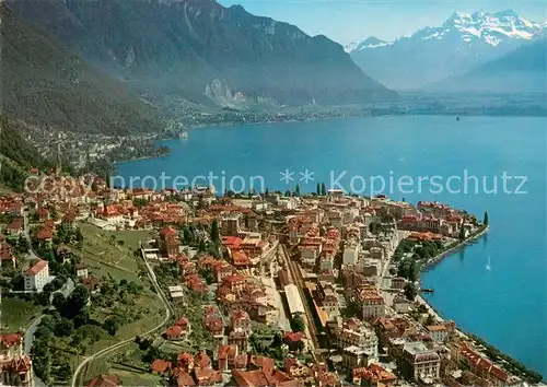 AK / Ansichtskarte Montreux__VD Lac Leman et les Dents du Midi Alpes 