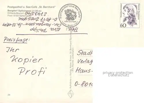 AK / Ansichtskarte Spitzingsee Postgasthof See Cafe Panorama Hoehenluftkurort Alpen Spitzingsee